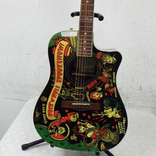 Vist Large View of Product Image Which is Used Fender Vince Ray Spookshow Vintage  Acoustic Guitar Black