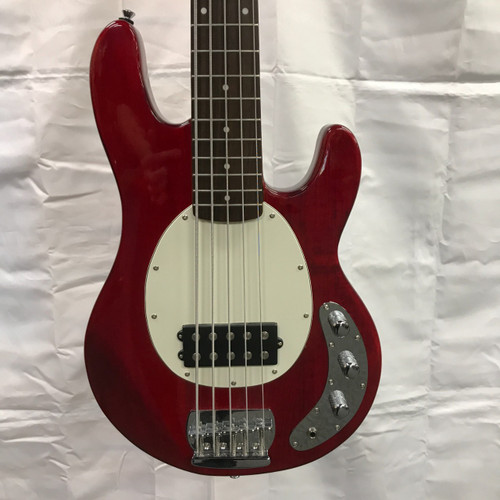 Vist Large View of Product Image Which is Used Jay Turser MUSIC MAN STYLE 5 STRING BASS Bass Guitar Red 5-String