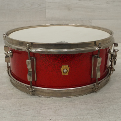Vist Large View of Product Image Which is Used Ludwig Pioneer Snare Drum - Red Sparkle - 5 x 14-inch