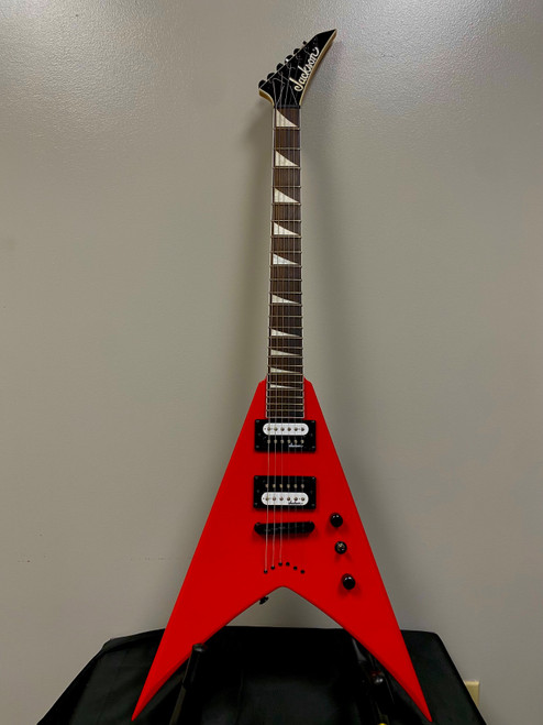Vist Large View of Product Image Which is Used Jackson JS32T KING V Pointy Electric Guitar Red 6-String