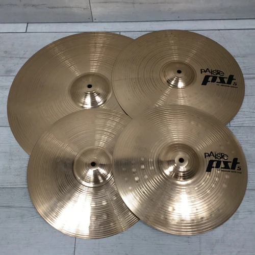 Vist Large View of Product Image Which is Used Paiste PST5 14" HH 16" Crash 20" Ride Cymbal Set