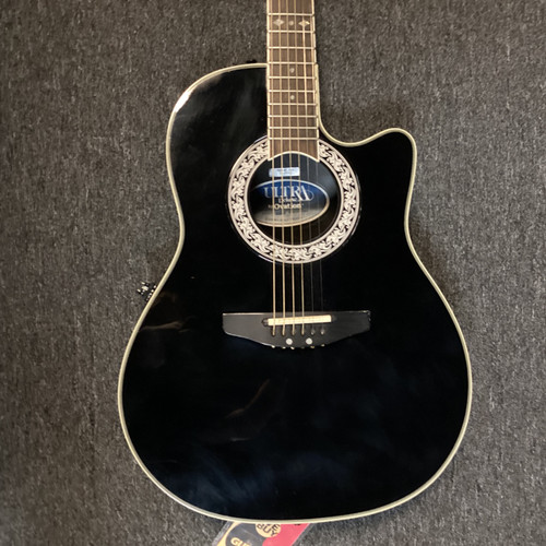 Vist Large View of Product Image Which is Used Ovation ULTRA DELUXE Laminate Top Acoustic Guitar Black