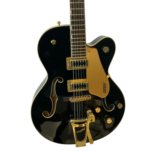 Vist Large View of Product Image Which is Used Gretsch G5420TG WHSC Semi-Hollow Electric Guitar Black 6-String