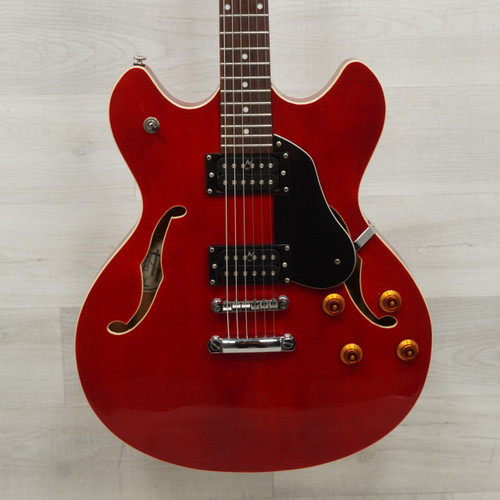 Vist Large View of Product Image Which is Used Oscar Schmidt OE-30 Delta King Semi-hollow Electric Guitar Red