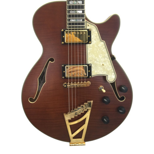 Vist Large View of Product Image Which is Used D'Angelico DLX SSTP Semi-hollow Electric Guitar Brown 6-String