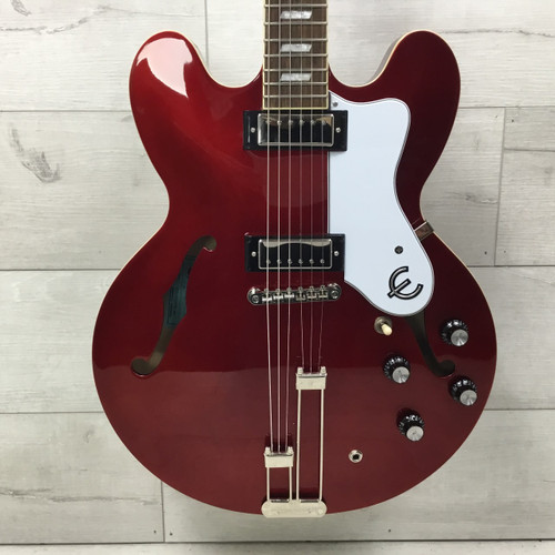 Vist Large View of Product Image Which is Used Epiphone E360TD Riviera Sparkling Burgundy Semi-Hollow Electric Guitar