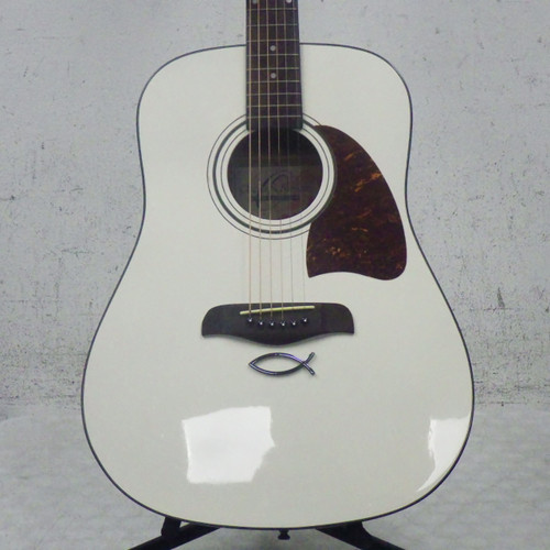 Vist Large View of Product Image Which is Used Washburn OG-3WH Acoustic Guitar White