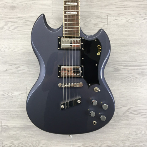 Vist Large View of Product Image Which is Used Guild POLARA DELUXE Double Cut Electric Guitar Silver/Gray 6-String