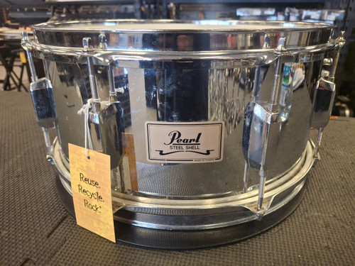 Vist Large View of Product Image Which is Used Pearl STEEL SHELL Metal Snare Drum 14"