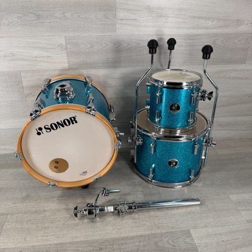 Vist Large View of Product Image Which is Used Sonor Martini 3-piece Drum Shell Kit - Turquoise Galaxy - Local Pickup Only