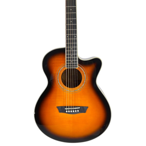Vist Large View of Product Image Which is Used Washburn EA15ATB-A Festival Series Mini Jumbo Acoustic-Electric Guitar - Tobacco Burst