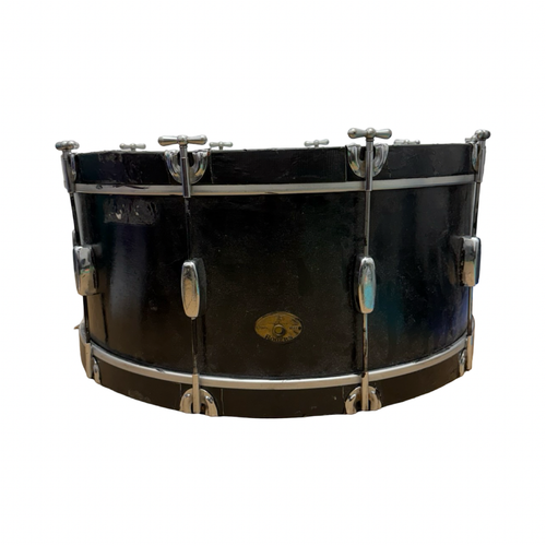 Vist Large View of Product Image Which is Used Rogers 1950S CLEVELAND ERA 24X12 MARCHING DRUM Vintage Kick Drum Black 24" Kick Drum