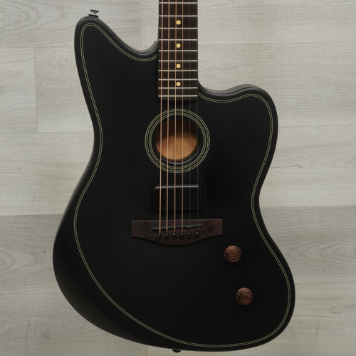 Vist Large View of Product Image Which is Used Fender Acoustasonic Standard Jazzmaster Solid Top Acoustic Guitar Black