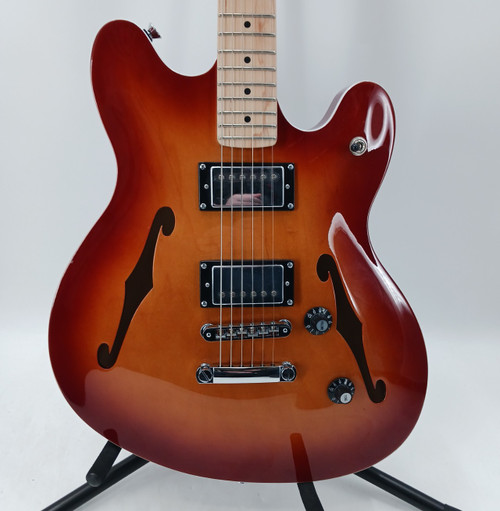 Vist Large View of Product Image Which is Used Squier STARCASTER DELUXE Semi-Hollow Electric Guitar Sunburst 6-String