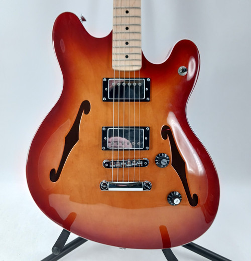 Vist Large View of Product Image Which is Used Squier STARCASTER DELUXE Semi-Hollow Electric Guitar Sunburst 6-String