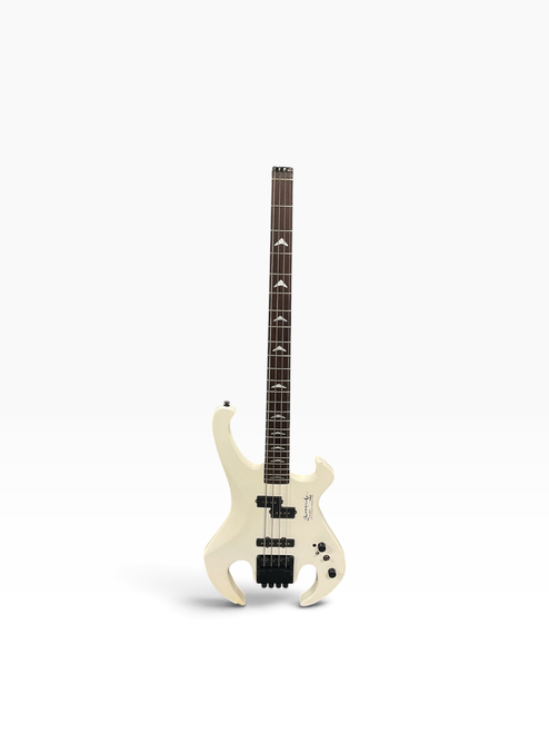 Vist Large View of Product Image Which is Used BURNSIDE CROSSBOW Bass Guitar White 4-String