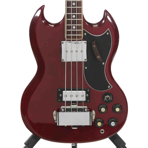 Vist Large View of Product Image Which is Used Sekova SG-TYPE Vintage Bass Guitar Red 4-String
