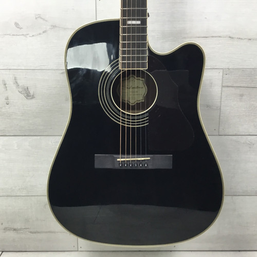 Vist Large View of Product Image Which is Used Silvertone 955CE Cutaway Acoustic/Electric Guitar Black
