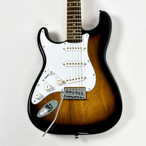 Vist Large View of Product Image Which is Used Squier Affinity Stratocaster Left Handed Electric Guitar Tobacco Sunburst 6-String