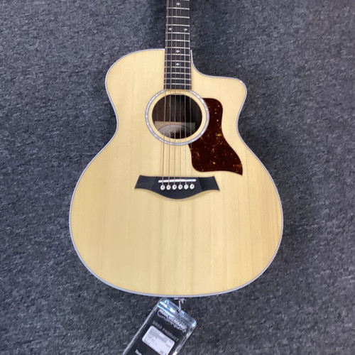 Vist Large View of Product Image Which is Used Taylor 214CE DLX Solid Top Acoustic Guitar Natural