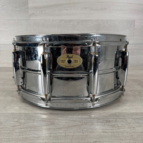 Vist Large View of Product Image Which is Used Pearl Sensitone Steel Shell Snare Drum - 6.5 x 14-inch