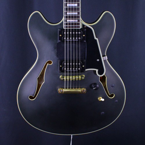 Vist Large View of Product Image Which is Used D'Angelico DELUXE DC/SP HOLLOWBODY MODDED Semi-Hollow Electric Guitar Black 6-String