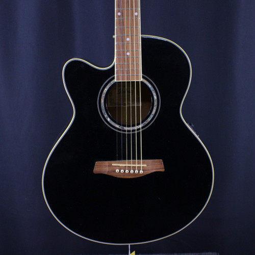 Vist Large View of Product Image Which is Used Ibanez AEL10LE LEFT-HANDED ACOUSTIC GUITAR Laminate Top Acoustic Guitar Black