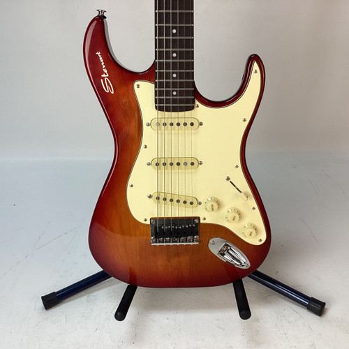 Vist Large View of Product Image Which is Used STEWART STOW-AWAY TRAVEL GUITAR S Type Electric Guitar Cherry Sunburst 6-String