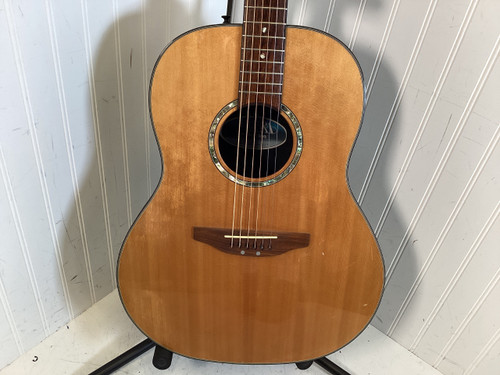Vist Large View of Product Image Which is Used Ovation ULTRA DELUXE Vintage Solid Top Acoustic Guitar Natural