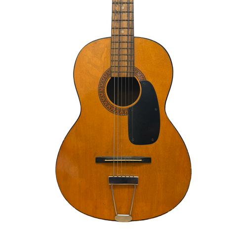Vist Large View of Product Image Which is Used Harmony SEARS/ROEBUCK VINTAGE PARLOR ACOUSTIC Vintage Laminate Top Acoustic Guitar Wood