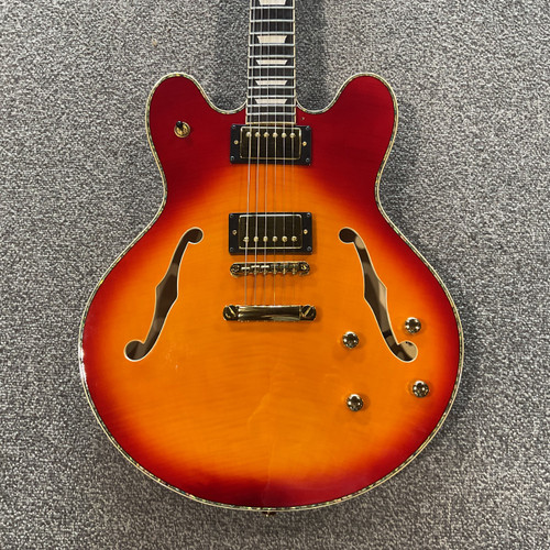 Vist Large View of Product Image Which is Used KONA Semi-Hollow Electric Guitar - Cherry Sunburst