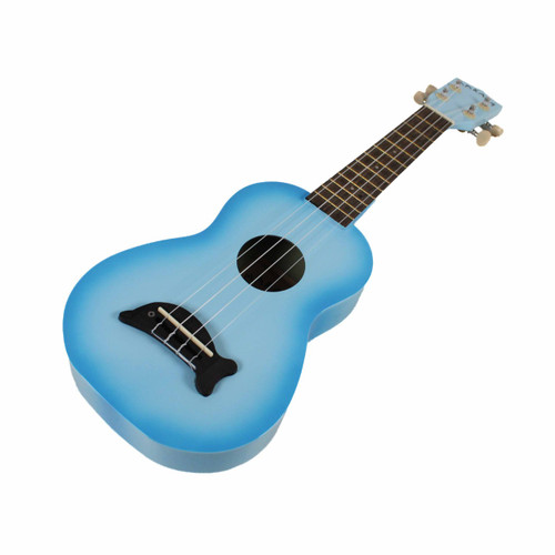 Vist Large View of Product Image Which is Used Kala LIGHT BLUE BURST SOPRANO DOLPHIN Ukulele Blue