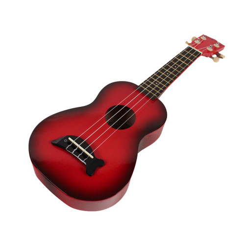 Vist Large View of Product Image Which is Used Kala RED BURST SOPRANO DOLPHIN Ukulele Red