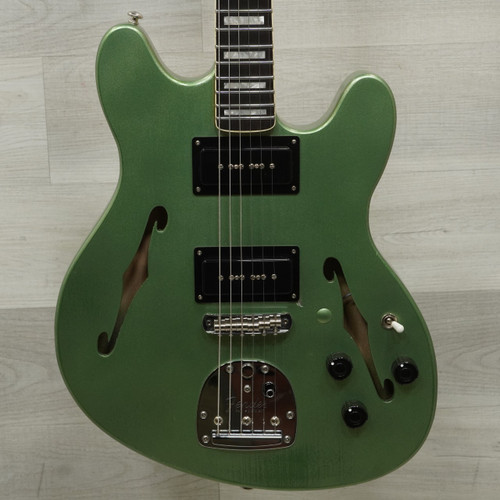 Vist Large View of Product Image Which is Used Bitz Offset Double Cutaway Electric Guitar Green