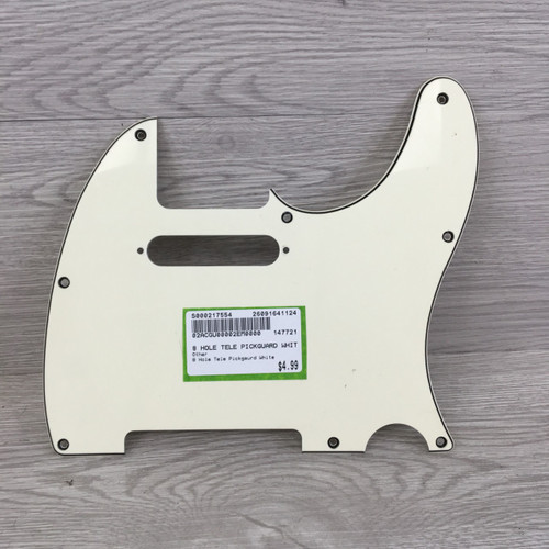 Vist Large View of Product Image Which is Used 8 HOLE TELE PICKGUARD WHITE Guitar Hardware