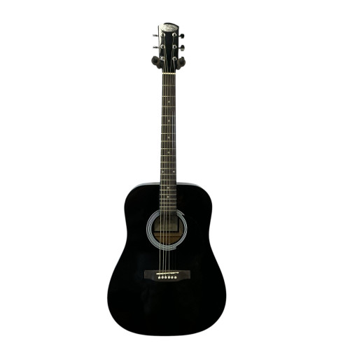 Vist Large View of Product Image Which is Used Johnson JG-555 BLK Laminate Top Acoustic Guitar Black