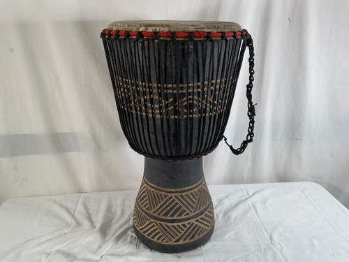 Vist Large View of Product Image Which is Used NO BRAND (Brandless Product) HAND CARVED LG DJEMBE BLACK HILLS Djembe