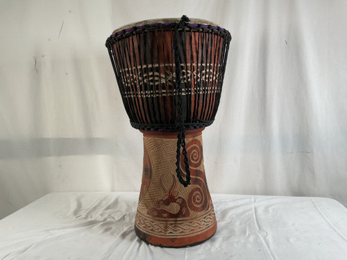 Vist Large View of Product Image Which is Used NO BRAND (Brandless Product) HAND CARVED LG DJEMBE BROWN GAZELLE Djembe