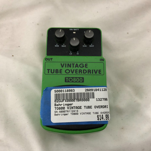 Vist Large View of Product Image Which is Used Behringer TO800 VINTAGE TUBE OVERDRIVE Overdrive Pedal