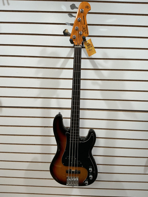 Vist Large View of Product Image Which is Used SX VINTAGE SERIES FRETLESS Bass Guitar Sunburst 4-String