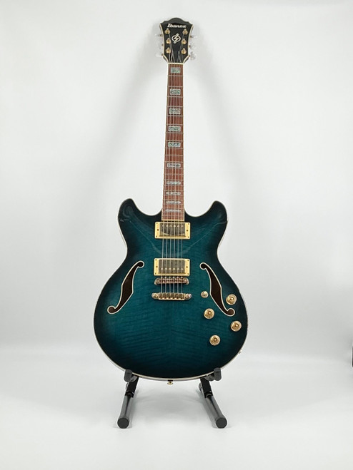 Vist Large View of Product Image Which is Used Ibanez AS-93-BLS-12-01 Semi-Hollow Electric Guitar Blue 6-String