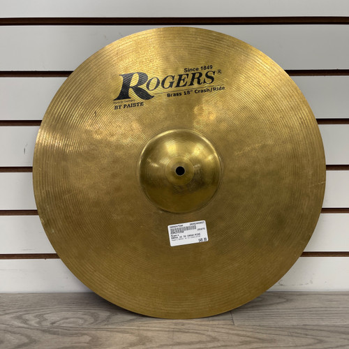 Vist Large View of Product Image Which is Used Rogers BRASS 18 IN CRASH/RIDE Crash Cymbal 18"