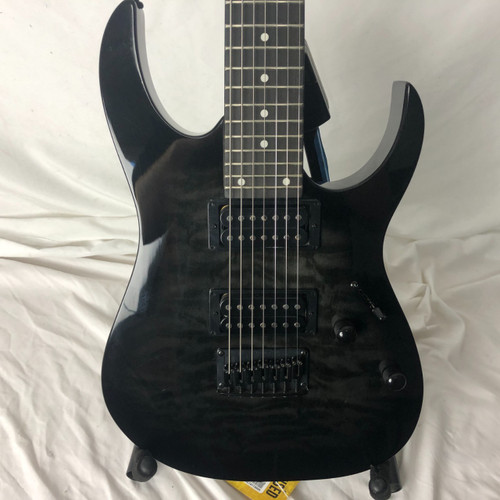 Vist Large View of Product Image Which is Used Ibanez GIO 7 GRG7221QA-TKS Modern Metal Electric Guitar Black 6-String
