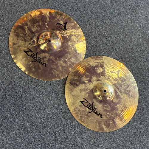 Vist Large View of Product Image Which is Used Zildjian 15 A CUSTOM MASTERSOUND HI HATS Hi Hat Cymbals 15"