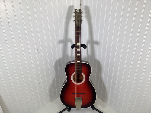 Vist Large View of Product Image Which is Used Silvertone 319 Vintage Laminate Top Acoustic Guitar Red