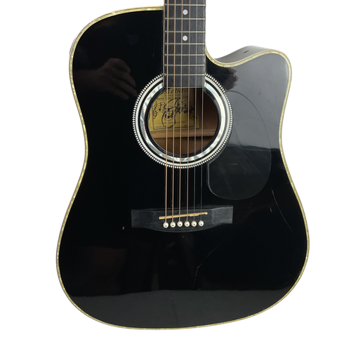 Vist Large View of Product Image Which is Used Esteban MASTER CLASS CUTAWAY Laminate Top Acoustic Guitar Black
