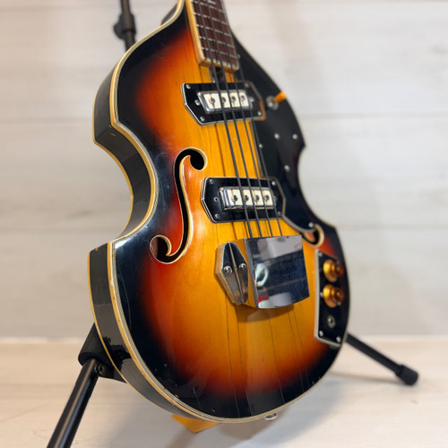Vist Large View of Product Image Which is Used Greco MODEL 974 VIOLIN BASS Vintage Bass Guitar Sunburst 4-String