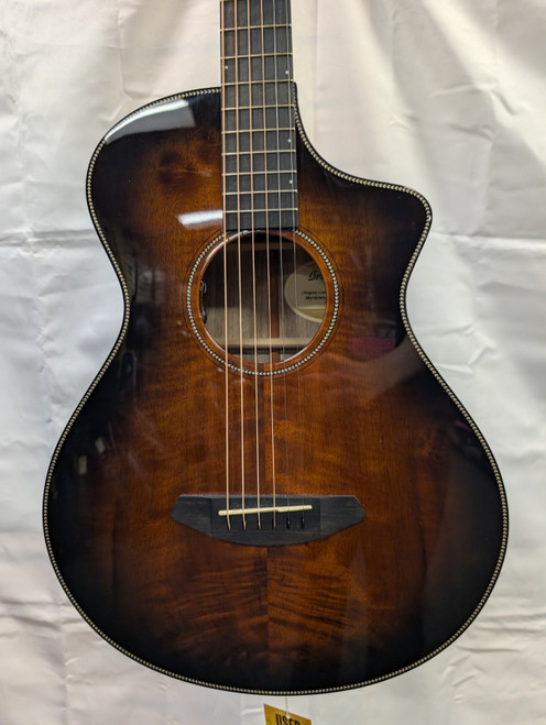 Vist Large View of Product Image Which is Used Breedlove OREGON CONCERTINA CE MYTRLEWOOD Solid Top Acoustic Guitar Tobacco Sunburst