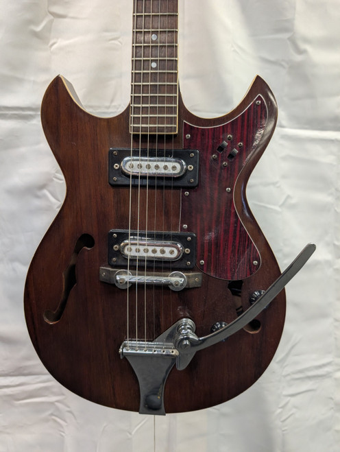 Vist Large View of Product Image Which is Used PAN SEMIHOLLOW Vintage Semi-Hollow Electric Guitar Wood 6-String