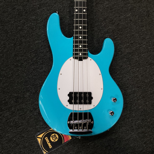Vist Large View of Product Image Which is Used Sterling by Ernie Ball STING RAY INTRO Bass Guitar Blue 4-String